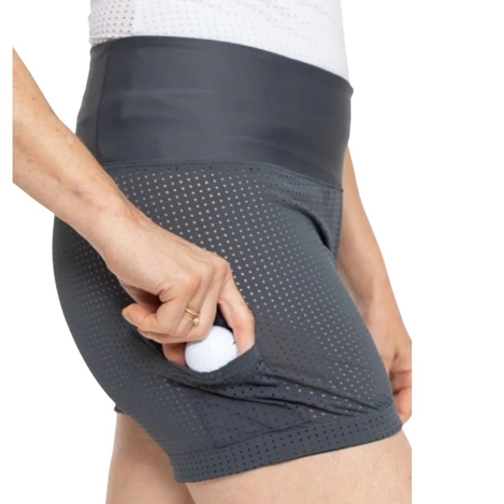 Kinona Gray Breathable Mesh Golf Tennis Leg Gripper Shorts Sz Small